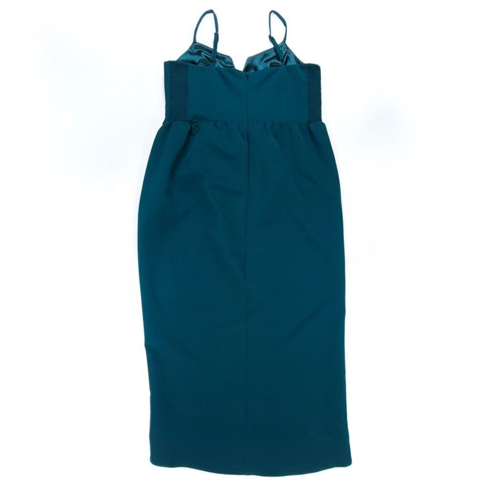 CITY CHIC Sassy V Wire Wrap Drape Tulip Midi Dress Emerald Green Plus Size 16 - Picture 5 of 9